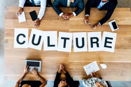 Paper clips arranged to spell 'CULTURE' symbolize the essential role of a strong digital transformation culture in achieving successful business outcomes.