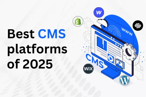 Conceptual graphic showing the process of selecting the best enterprise CMS for regulated industries, focusing on security and compliance.